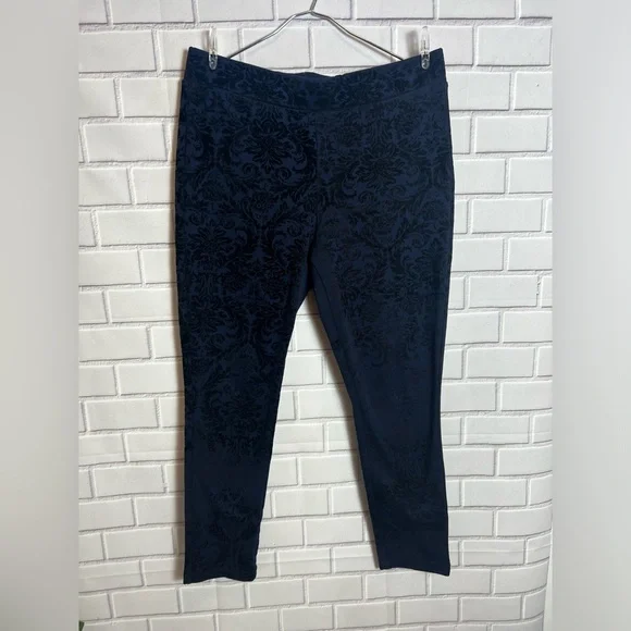ROZ&ALI women blue printed leggings /size LP - Picture 2 of 6